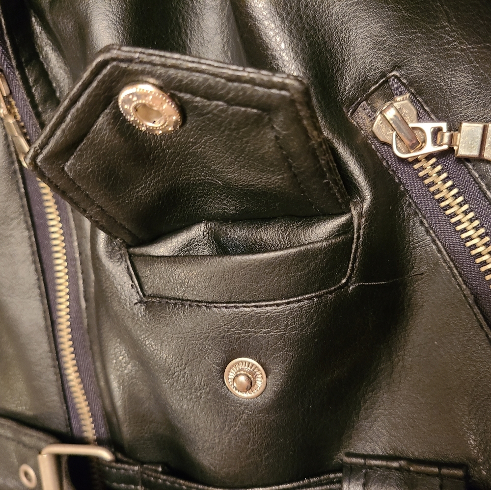 Black Childs size 7 leather coat - Picture 6 of 16